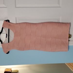 Ribbed light pink bodycon